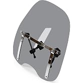 ECOTRIC Universal Tinted Windshield 18"x16" Compatible with Honda Harley | Compatible with Yamaha Suzuki Kawasaki Motorcycle Smoke Windscreen Durable