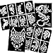Xmasir 34 Pieces Airbrush Temporary Tattoo Stencils Kit for Men Arm Back Body Panit Reusable Glitter Tattoo Sticker 2 Large+32 Small Size