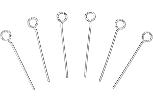 DanLingJewelry Approx 200 Pcs 304 Stainless Steel Head Pins 24-Gauge Eye pins for Jewelry Making(Approx 20mm Long,Pin:0.6mm,Hole:2mm)