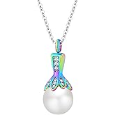 Pearl Cremation Jewelry for Ashes Pendant Urn Necklace 316L Stainless Steel Ashes Necklaces for Men Women with Mini Keepsake Urn Memorial Jewelry