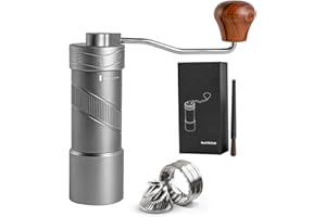 Gocoffun Manual Coffee Grinder, Stainless Steel Conical Burr, Adjustable Grinding Setting, Suitable for Espresso and French P