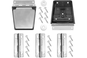 ATESMO Cooler Hinges Replacement & Cooler Latch Replacement Stainless Steel Cooler Parts, 2 Cooler Replacement Latches and Posts, 3 Cooler Hinges, 18 High-Strength Screws, for Igloo Cooler Replacement Parts