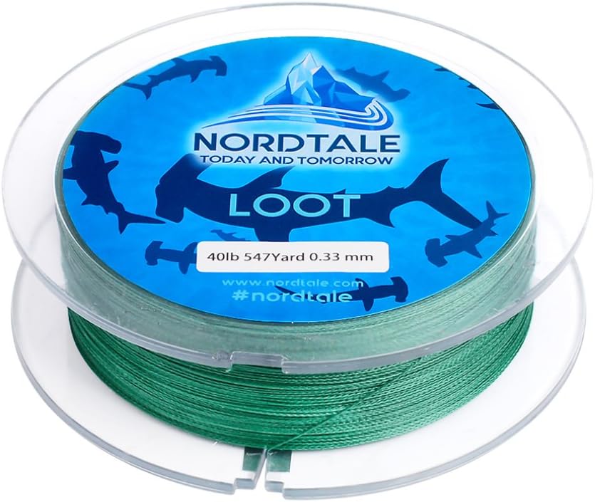 Nordtale Loot Braided Fishing Line 6lb - 50lb Test Green Blue Gray Yellow for Saltwater Freshwater Strong Knot Abrasion Resistant Low Memory Zero Stretch