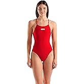 Arena Womens Solid Team Swimsuit Tie Back MaxLife Open Back Sports Bathing Suit Athletic Swimwear