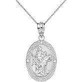 Claddagh Gold 925 Sterling Silver St. Martin Of Tours CZ Religious Oval Medal Necklace (1")