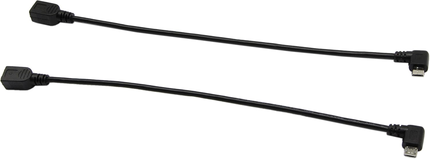 CERRXIAN Mini USB Female to Micro USB Left and Right Bending (9 inches) for Data Transmission and Charging (1 Pair) - Image 4