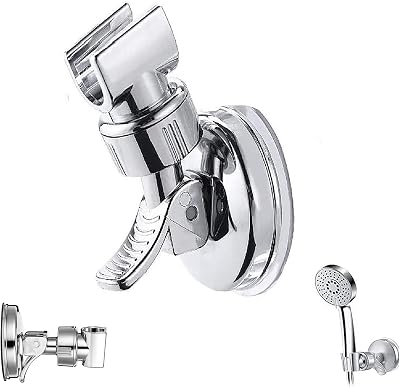 XPOOP Shower Holder Adjustable Suction Cup No Drilling ABS Silver Bathroom