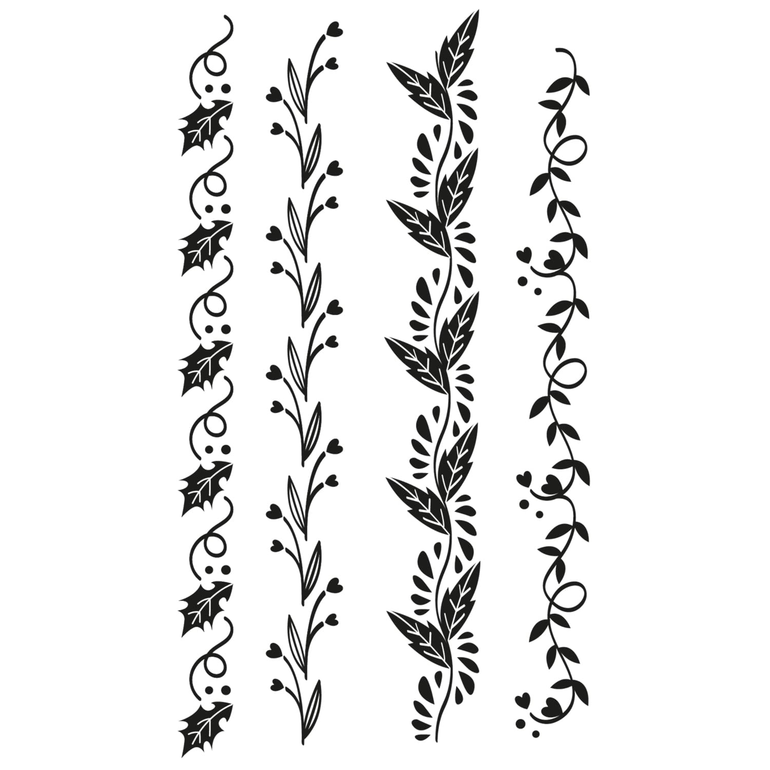 Sizzix Clear Stamps 4PK Organic Borders by Olivia Rose | 665976 | Chapter 3 2022, Multicolor, One Size