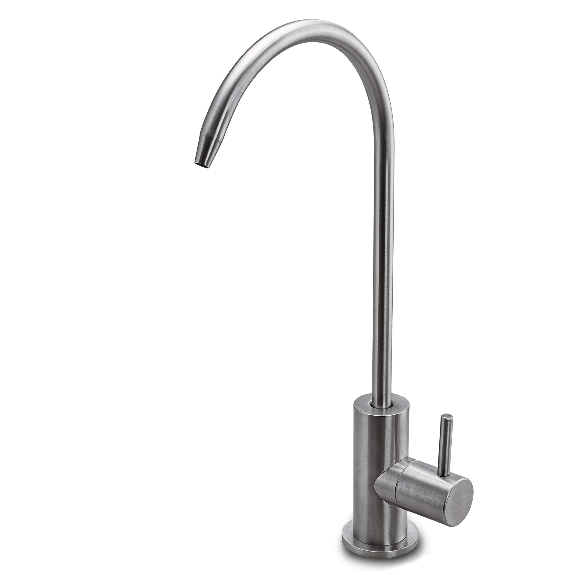 Neues Wasser Group Water Filter Kitchen Faucet - 1/4" Stainless Steel One-Way Kitchen Sink Faucet, 360° Rotating Tap for Most Reverse Osmosis Water Filter System
