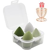 Makeup Sponges Set - Beauty sponges Blending Blenders with 1 Holder and Egg Case, Flawless for Cream, Powder and Liquid (Green, 4Pcs+1Holder+ case)