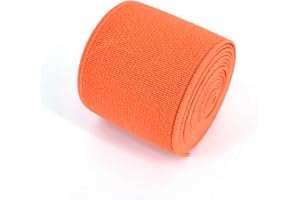 EQARP 1 Roll Flat Elastic Cord 1.5-Inch Wide by 3-Yard Double-Side Twill Elastic Band(#10 Orange)