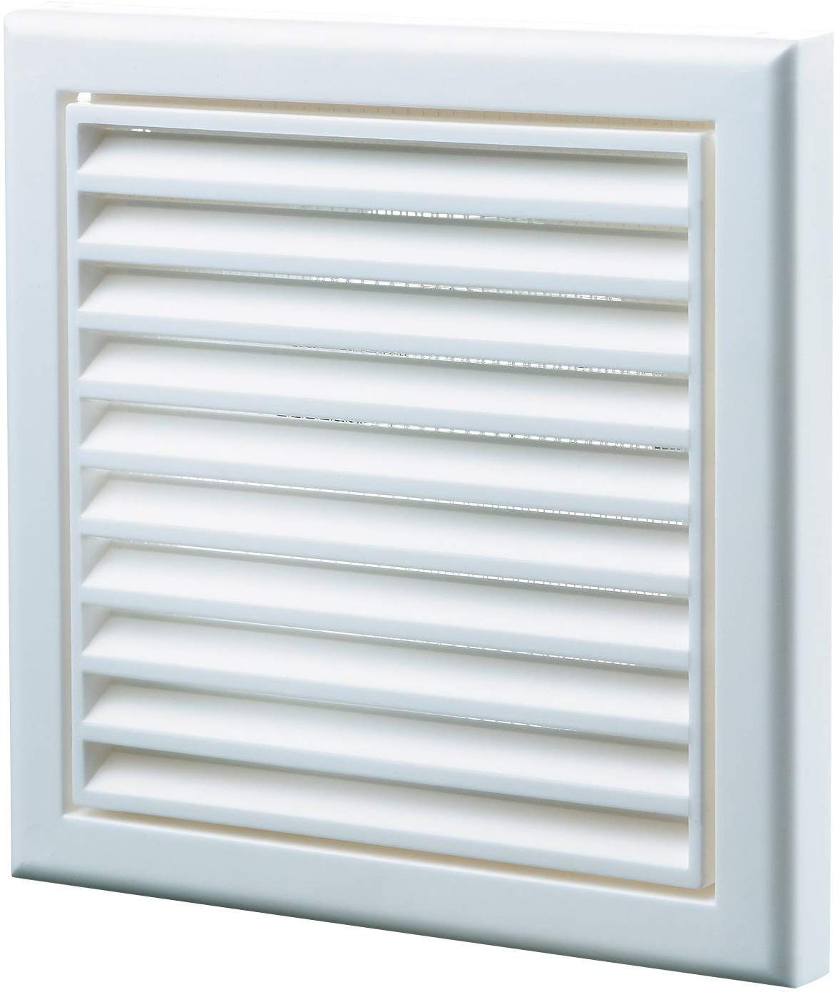 Blauberg Louvred Wall Vent Grille 125 mm 5 Inch White with Flyscreen