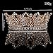 FUMUD Bridal Jewelry Baroque Tiara Crown Women Vintage Headband Rhinestone Crystal Crown (Roes gold)