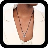 Andelaisi Boho Leather Choker Necklace Black Leather Cord Necklaces Choker Gothic Black Suede Necklaces Silver Small Sun Necklace for Women