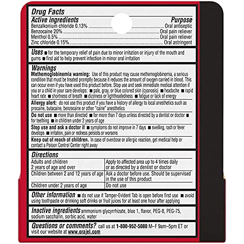Orajel, Instant Pain Relief Gel, Severe Toothache 0.25 oz, 2 Pack