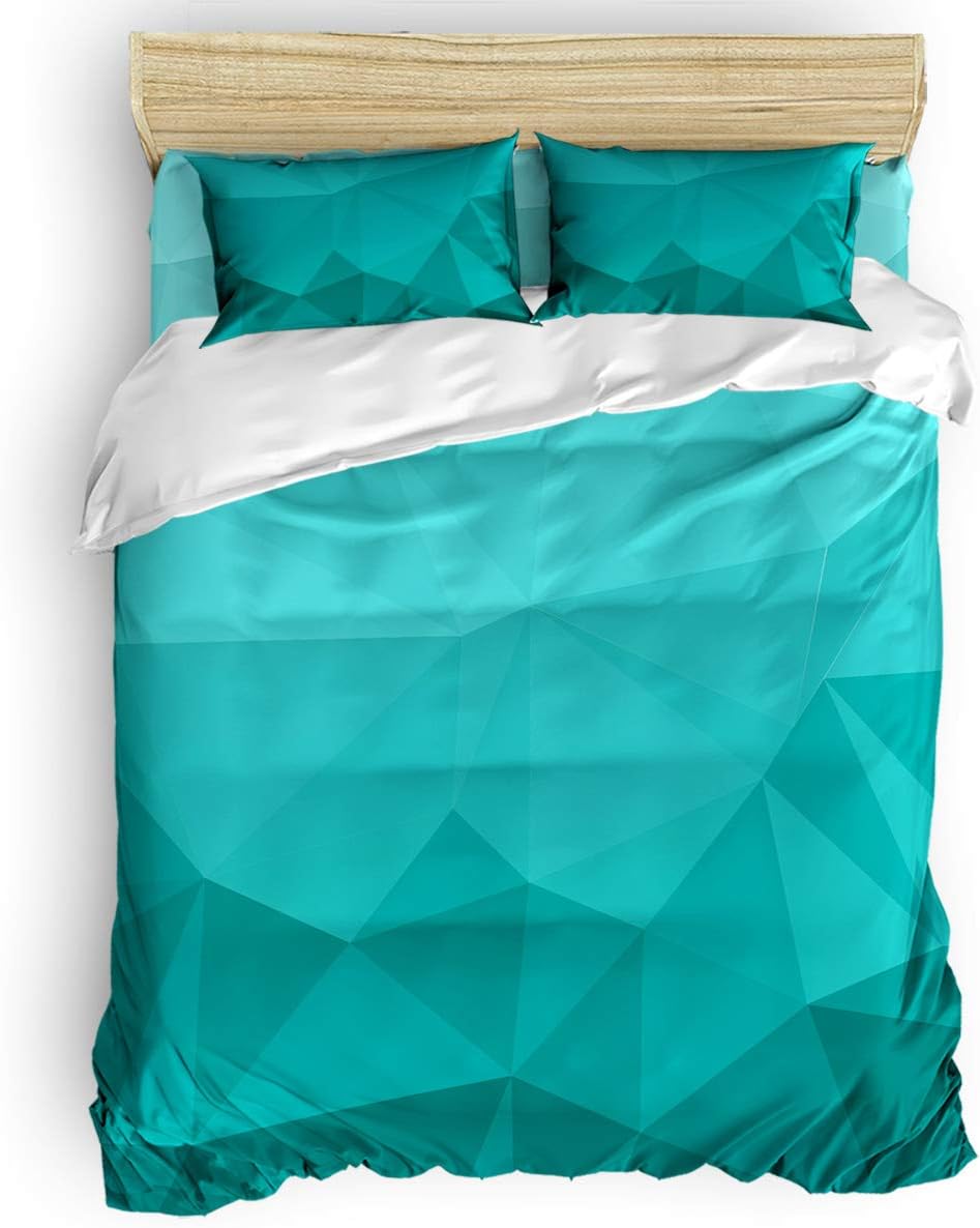 Bedding Duvet Cover Queen 4 Piece Set, Triangle Gradient