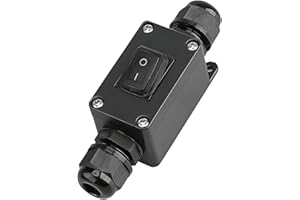 Waterproof Inline Rocker Switch Box AC/DC 12–250V Max 10A ON/Off Power Toggle Switch for Equipment & Automotive, Outdoor Heav