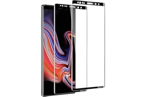 2 Pack Tempered Glass Screen Protector for Samsung Galaxy Note 9, 9H Hardness 3D Curved Film, Scratch Resistant, HD Clear, Ca