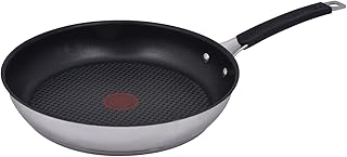 Tefal E43506 Jamie Oliver Pfanne | Bratpfanne | 28cm | Induktion | integrierter Temperaturanzeiger | Antihaft-Versiegelung | Edelstahl