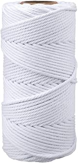jijAcraft 4MM White Macrame Rope 100M Cotton String Craft Twine