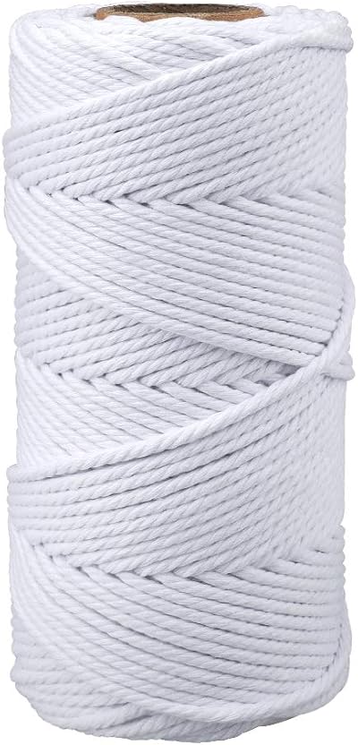 jijAcraft 4MM White Macrame Rope 100M Cotton String Craft Twine