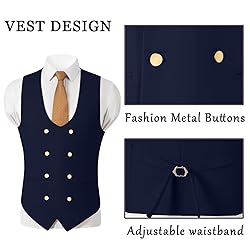 Aowdoy Men's Suits 3 Piece Slim Fit Tuxedo Suit One