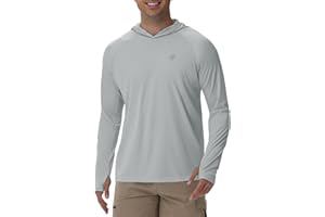 Runhit UPF 50+ Fishing Shirts for Men Long Sleeve Sun Protection Hoodie Lightweight Outdoor Workout Hiking Running Rash Guard