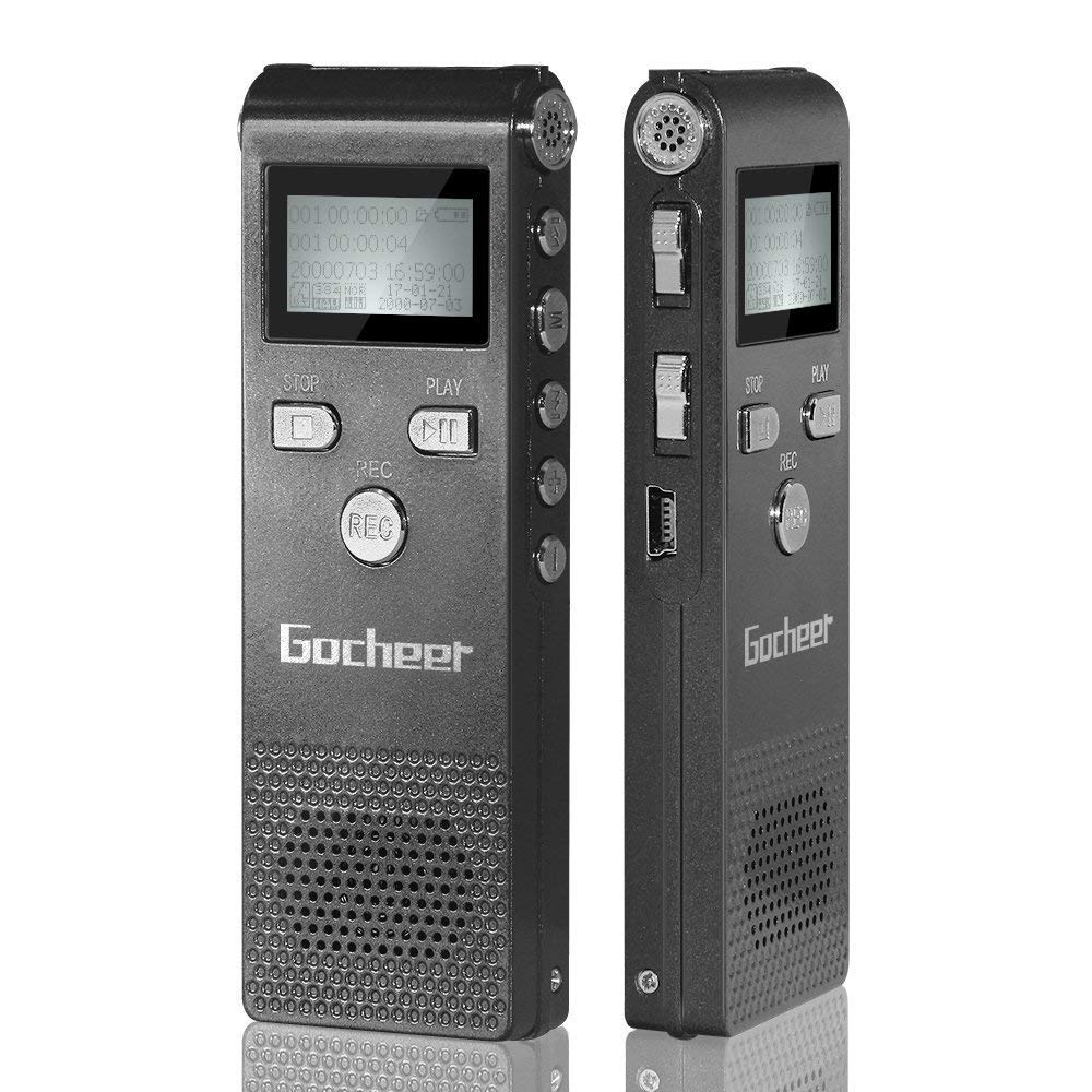 Gocheer 8gb mini monodeal registratore vocale portatile digitale professionale ricaricabile with MP3