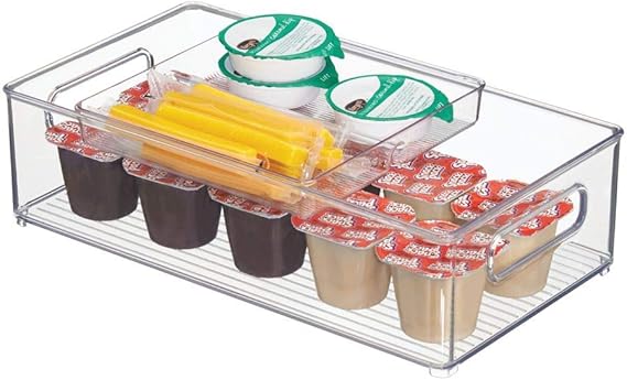 mDesign 2er-Set Aufbewahrungsbox mit Ablagekorb – Kunststoffbehälter