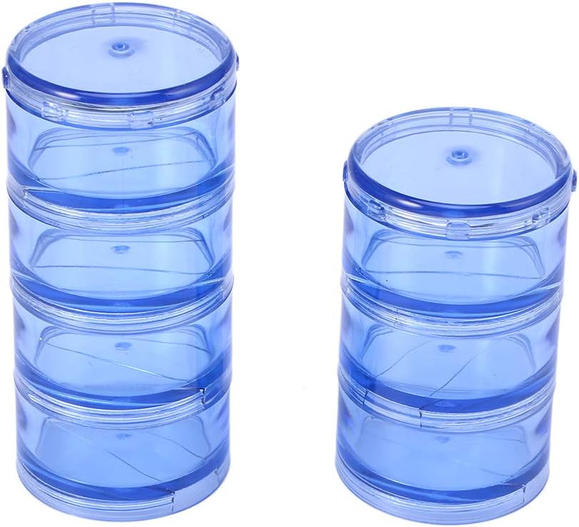 Healifty 7 Day Stackable Pill Box Weekly Medicine Organiser Dispenser Case Medication Tablet Container Blue