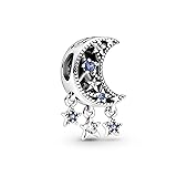 polengju Sparkle Star Crescent Moon Charms for