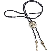 JPJZY BRBAM Fashionable Round Shape Cross Bolo Tie Exquisite Shield and Multi-colored Cross Necktie for Men