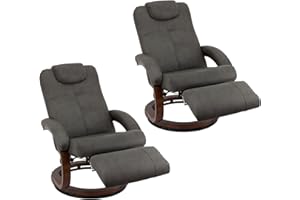 RecPro Charles 28" RV Euro Chair Recliner Modern Design RV Furniture RV Recliner (2 Chairs, Gunmetal)