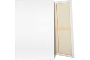 JENJEN TRADITION Large Canvas for Painting, 2 Pack 30x40 White Pre Stretched Canvases Fivefold Primed 100% Cotton Big Blank Canvas Boards Art Supplies for Acrylic Pouring, Oil Watercolor Painting & Wet Art Media