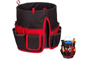 Bucket Idea Bucket Tool Organizer With 35 Pockets for Tools Fits to 3.5-5 Gallon Bucket Organizer - Heavy Duty Tool Caddy for