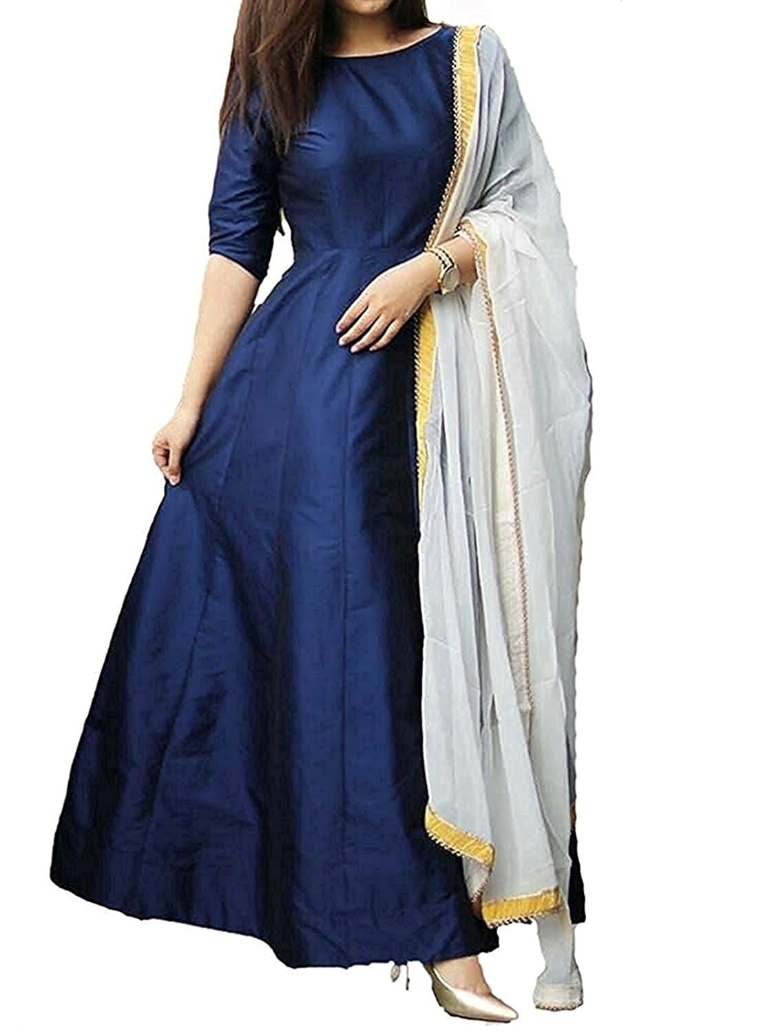 infotech women's tapeta silk anarkali fancy gown (full stiched)
