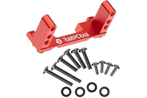 RampCrab Servo Mount Bracket for FXC24, Adjustable Servo Mount Tray, 1/24 RC Car Steering Servo Mount for FMS FCX24 Power Wagon Butcher & Max Smasher Big Foot, K5 Upgrade Parts, Alu, Red