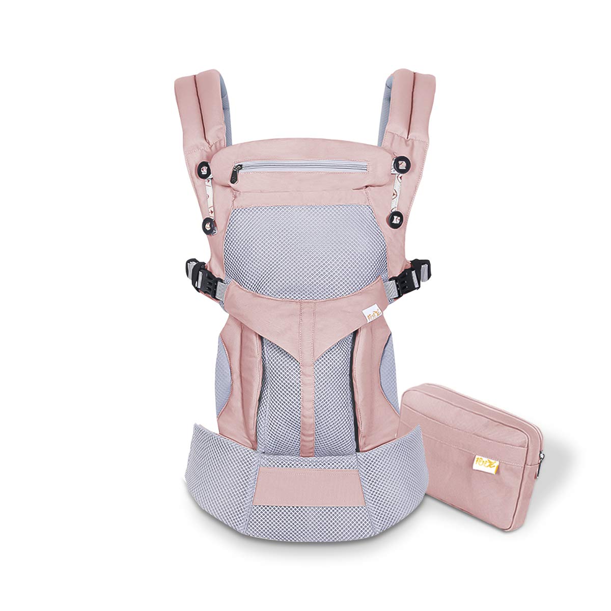 SONARIN Premium Breathable Baby Carrier with Storage Bag,Sunscreen Hood,Ergonomic,for Newborn to Toddler(0-48 Months),Head Support,Maximum Load 20kg,Front Facing Baby Carrier(Pink)