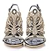 Honeystore Women's Rhinestone Peacock Handmade Wedding Sandals Black 10 B(M) US
