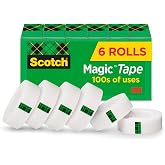 Scotch Magic Tape, Invisible, 6 Rolls | Home Office Supplies and Back to School Supplies for College and Classrooms