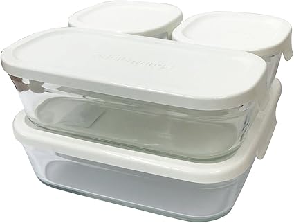 Amazon Co Jp イワキ 保存容器 パック レンジ 角型 4点セット ホワイト ホーム キッチン