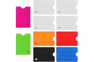 Bruislard 10Pcs RFID Blocking Sleeves Colorful Credit Card Protector Cover Travel Anti-Theft Credit Card Holder RFID Blocker Fits Bags & Purses, 3.5 x 2.4 inch