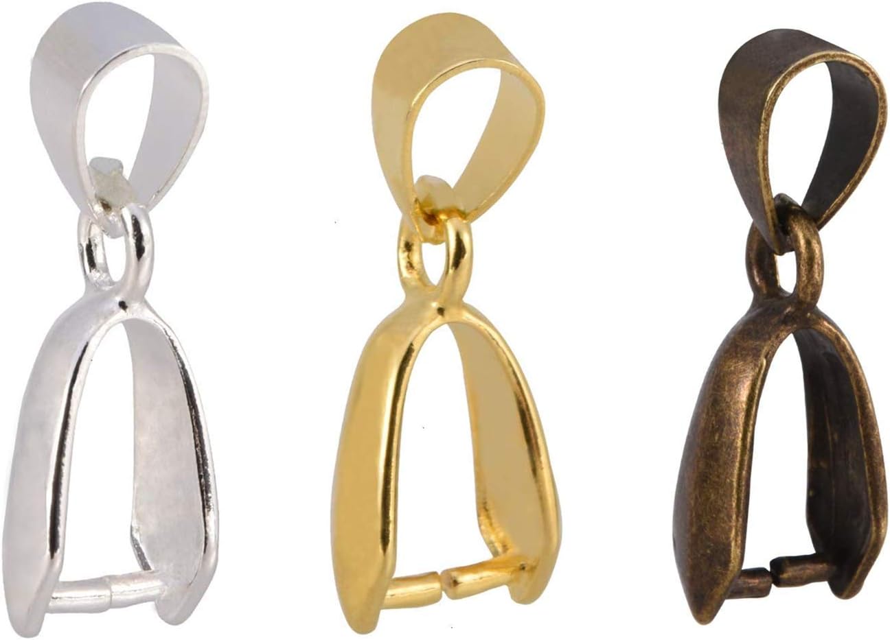 PHAETON 120PCS Jewelry Making Supplies Beads Metal Clip Buckle Beads Bead Pendant Connector Pinch for Jewelry Making Buckles Charm Connection