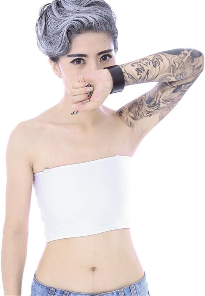 BaronHongStrapless Mesh Chest Binder Short Corset Sport Bra for Tomboy Lesbian