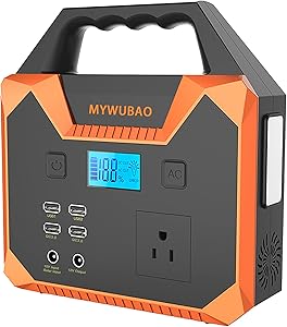 MYWUBAO Portable Power Station 150, Solar Powered Generator,Backup Lithium Battery, 40800mAh/ 150Wh Portable Rechargeable Generator Clean, QC3.0 USB, Supply for CPAP Camping Emergency Backup