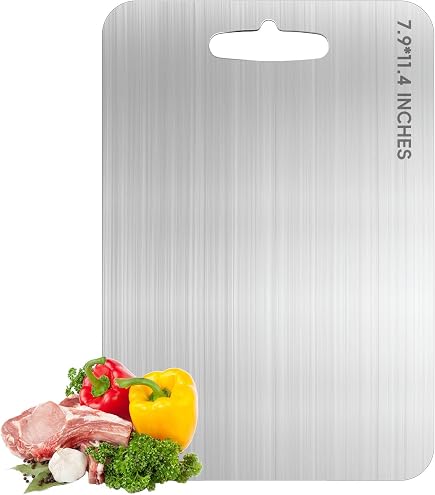 Double Sided Cutting Board, Stainless Steel Multi-Purpose Cutting Boards For Chopping Meat/Vegetables/Fruits, Built-in Knife Sharpener & Garlic Grater, With Juice Groove & Handle, 14.5"Lx10"W - 10