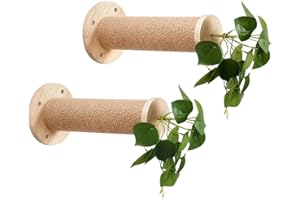 Meowoou 2PCS Cat Wall Shelves, 11.8 Inch Steps, Cats Wall Furniture Stairs for Wall-Mounted with Jute Scratching Cats Shelf for Most Kitten, Large Cat