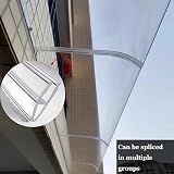AKWQPY Outdoor Canopy Awning, Clear Polycarbonate Rain Protection view 2