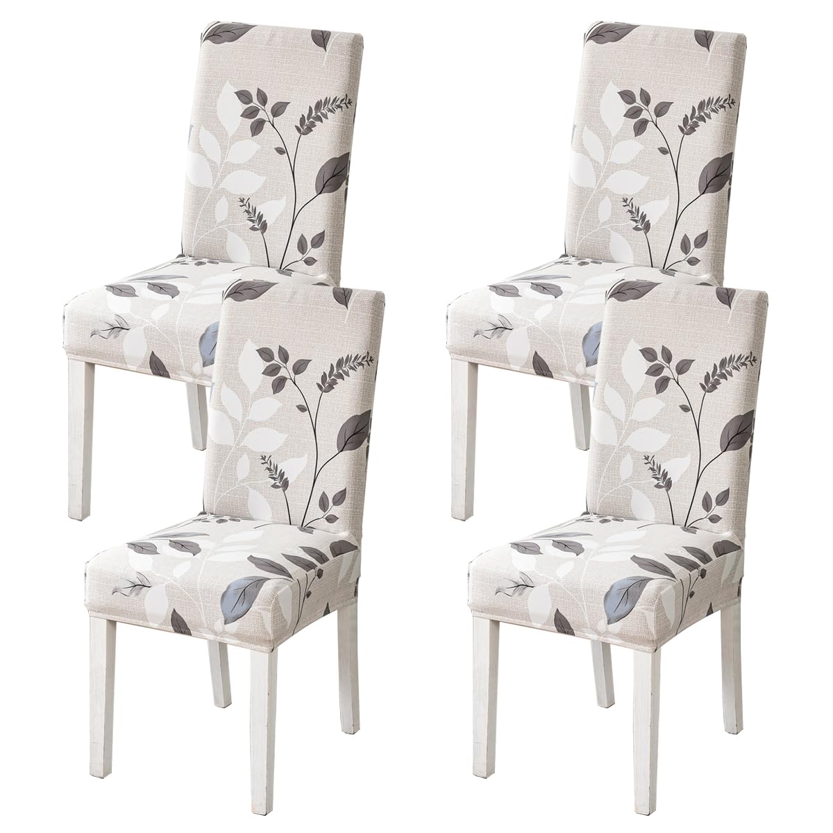 HZDHCLH Chair Covers Set of 4/6 Stretch Modern Chair Slipcovers for Dining Room Kitchen Wedding Party Washable Chair Protector(leaf,4pcs) — image 1