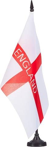 AZ FLAG England Table Flag 5x8 in 21x14 cm with 10 in Pole & Black Base view 2